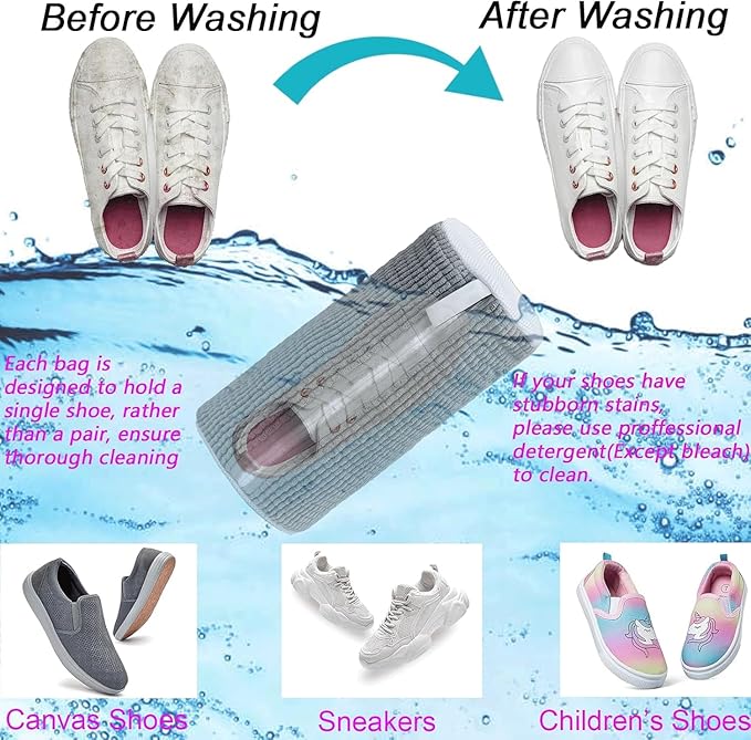 Fluffy Fibers Shoe Washing Bag -  Gray