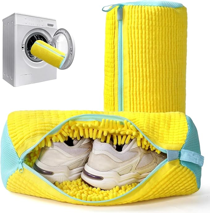 Fluffy Fibers Shoe Washing Bag - Yellow
