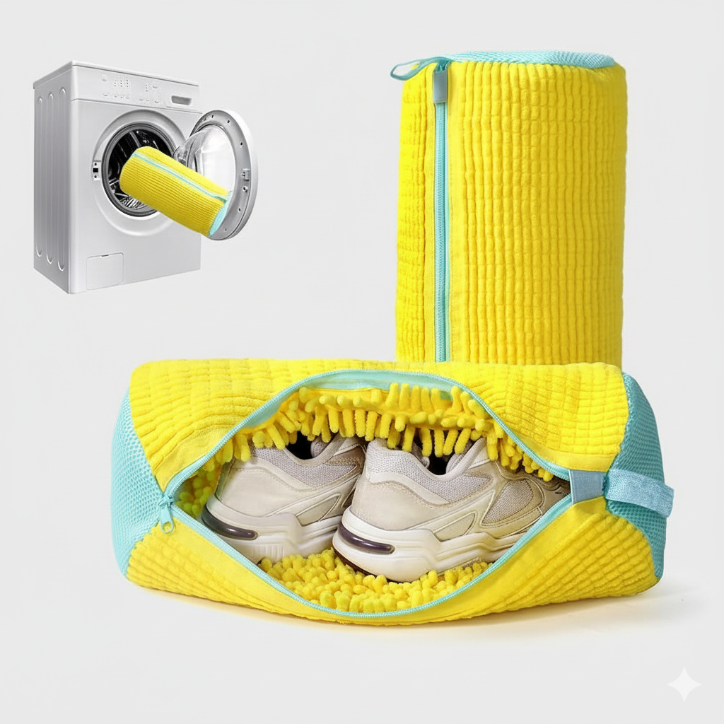 Fluffy Fibers Shoe Washing Bag - Yellow